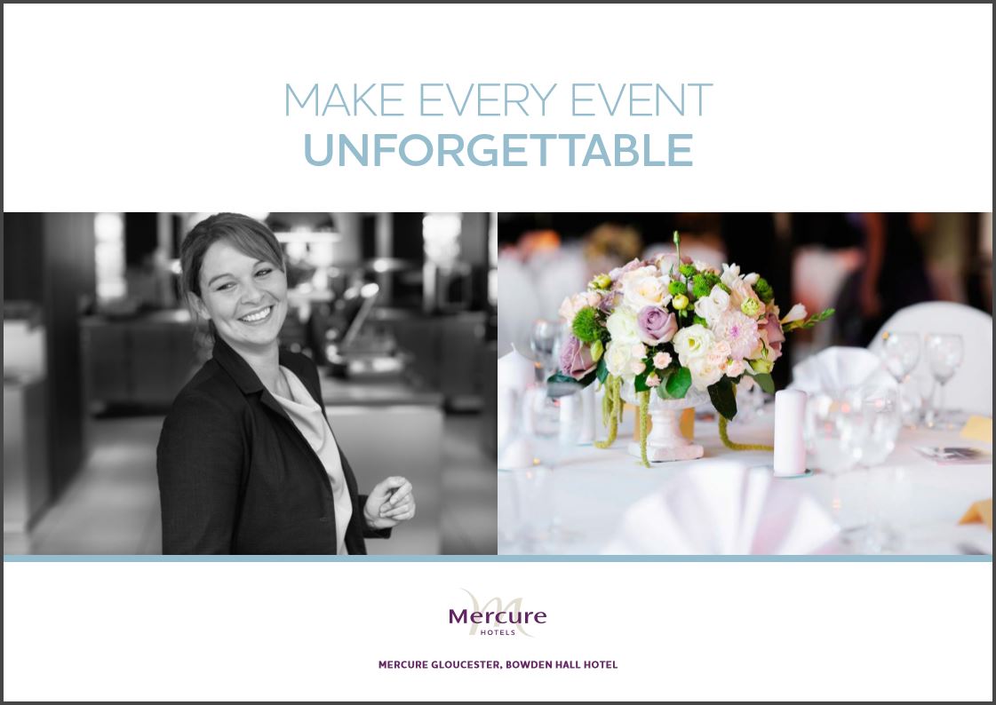 Mercure Gloucester Bowden Hall Hotel events brochure cover image