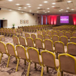 Tables set for a meeting in the heart of kent suite at Mercure Maidstone Great Danes Hotel