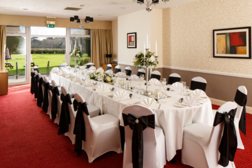 Table set for private in Medway room overlooking the gardens at Mercure Maidstone Great Danes Hotel