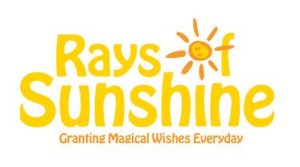 Rays of Sunshine charity logo in bold yellow text.